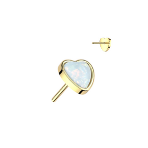 Solid Gold Opal Heart